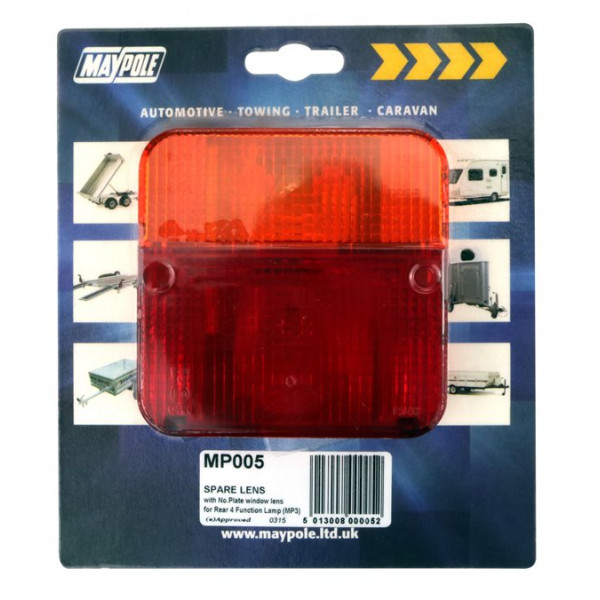 Rear Lamp - Square  - Lens Only - 003