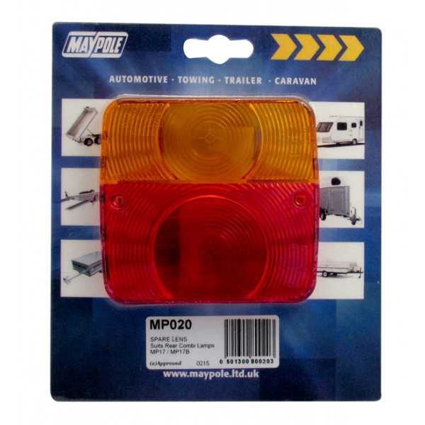 Rear Lamp - Square  - Lens Only - 017