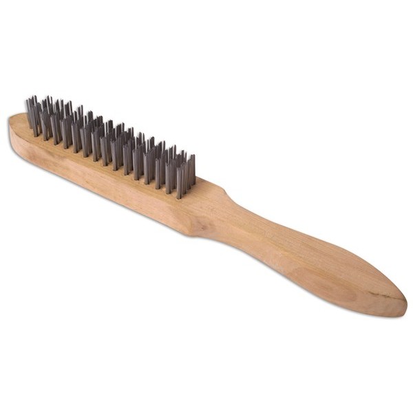 Wooden Handle Wire Brush - 4 Row
