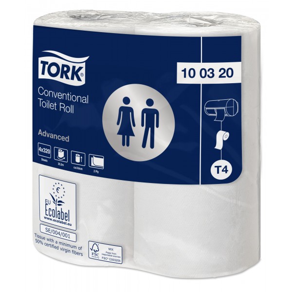 2 Ply Advanced Toilet Rolls - White - 36 Rolls of 320 Sheets