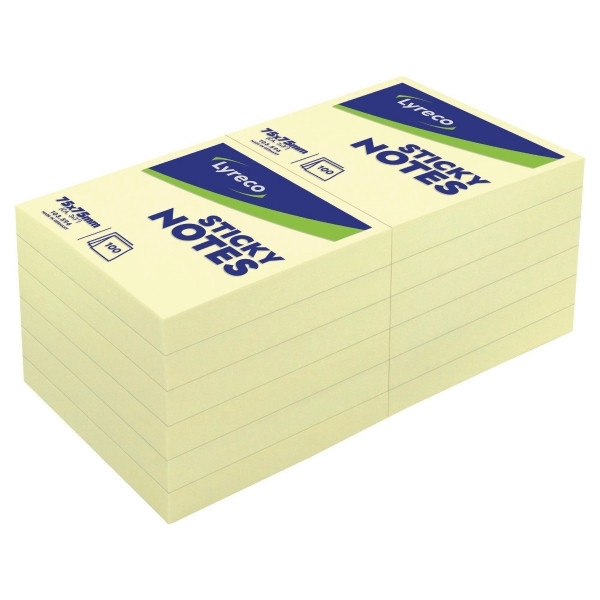 Yellow Sticky Notes - 76 x 76mm - Pack of 12 Pads