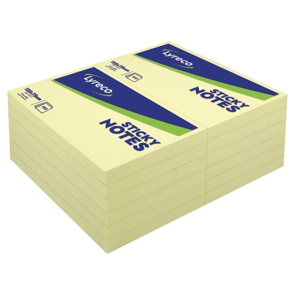 Yellow Sticky Notes - 125 x 75mm - Pack of 12 Pads