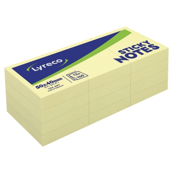 Yellow Sticky Notes - 51 x 38mm - Pack of 12 Pads