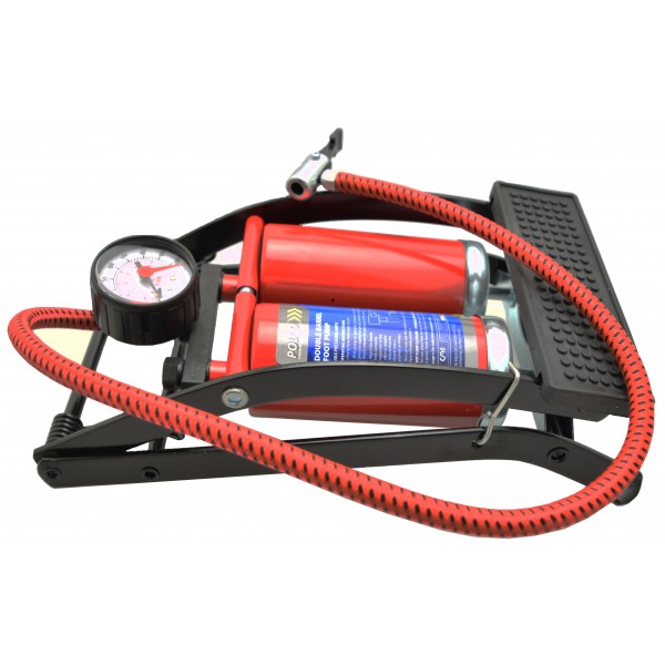 Foot Pump - Analogue Gauge - Twin Barrel
