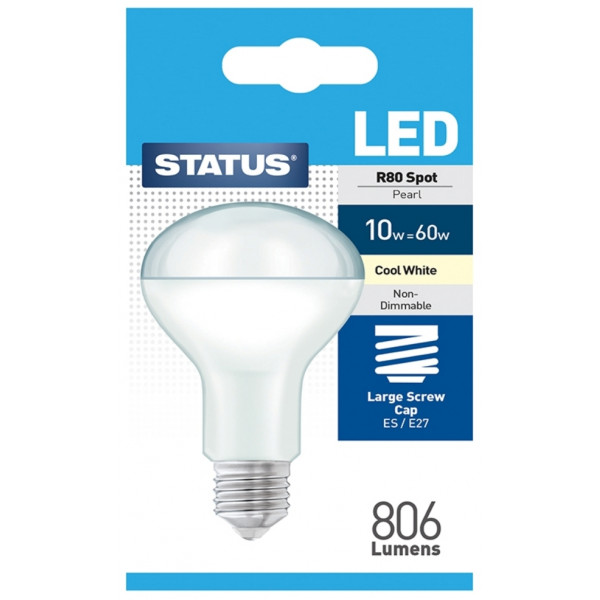 LED Edison Screw R80 Spot Bulb - Cool White - 10W/806 Lumen