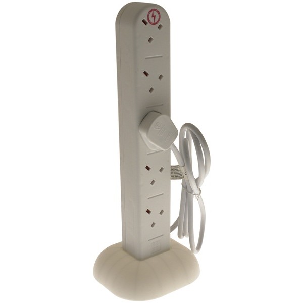 10 Way Tower Extension Socket - White - 2m