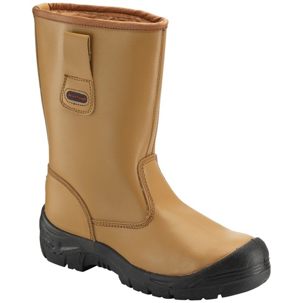 Rigger Boots with Scuff Cap - Tan - UK 10