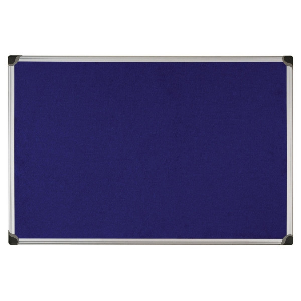 Aluminium Framed Fabric Notice Board - Blue - 900 x 1200mm