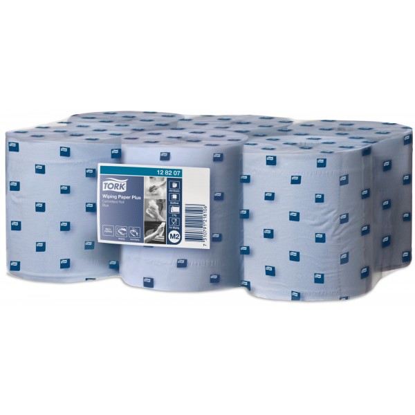 2 Ply Advanced Centrefeed Wiping Paper Plus - Blue - 6 x 157.5m Rolls