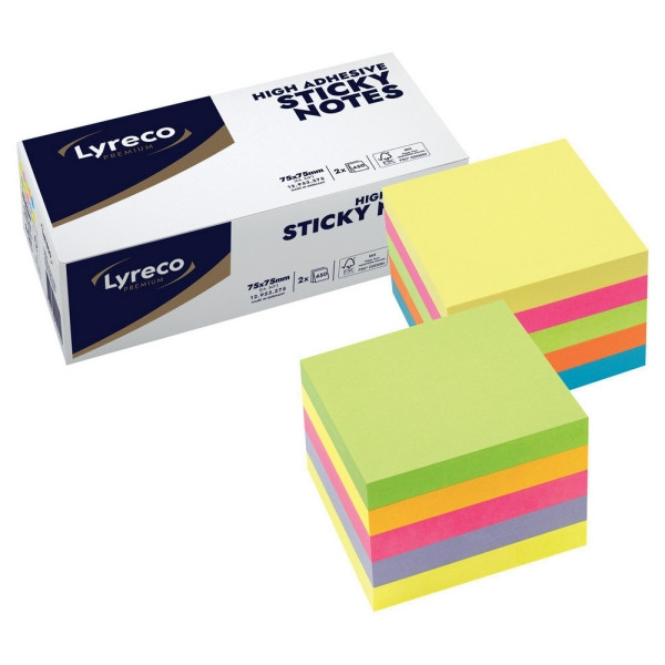 Premium Sticky Cube - Assorted - 75 x 75mm - Pack of 2