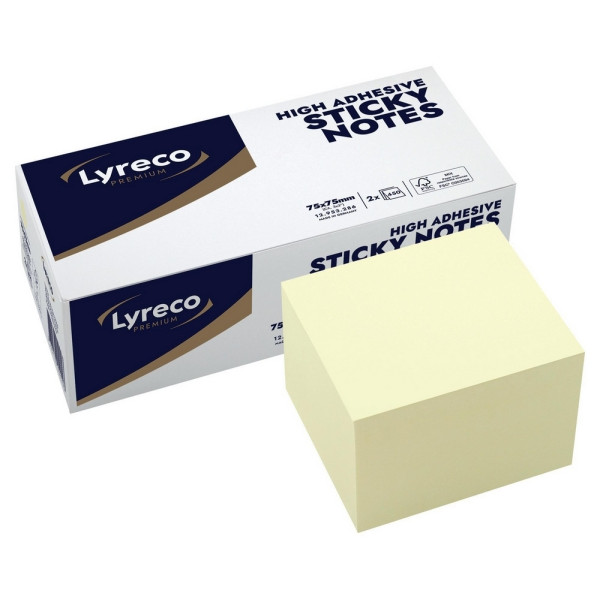 Premium Sticky Cube - Yellow - 75 x 75mm - Pack of 2