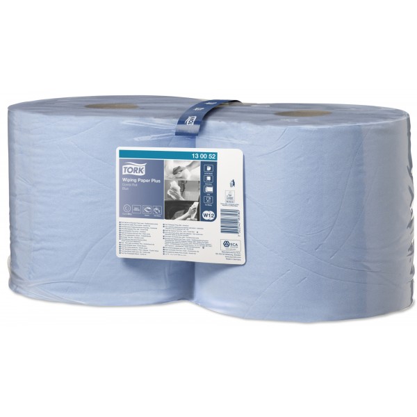 2 Ply Premium Wiping Paper Plus - Blue - 2 x 255m Combi Rolls