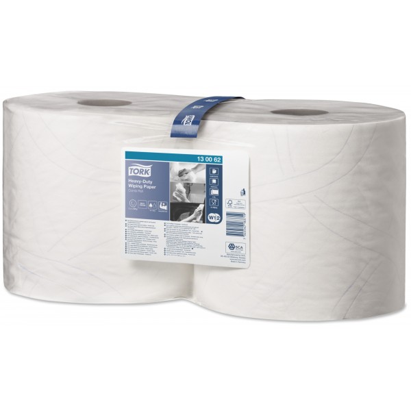 2 Ply Premium Heavy Duty Wiping Paper - White - 2 x 170m Combi Rolls