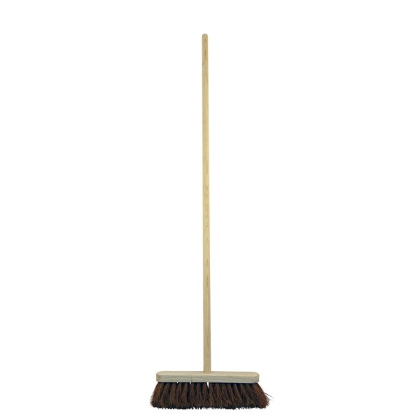 Soft Bristle Wooden Broom Head & Handle - 12in.