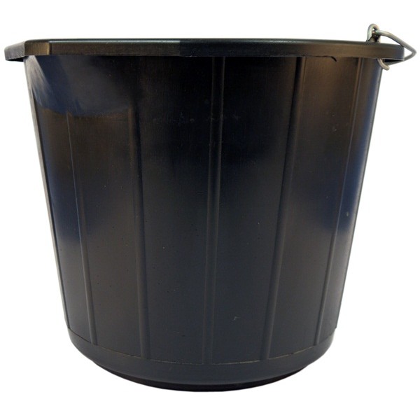 Heavy Duty Plastic Bucket - Black - 14 Litre