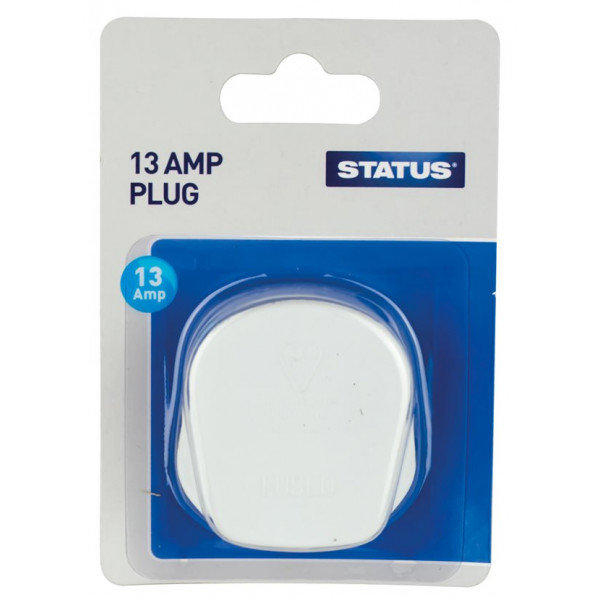 Mains Plugs - White - Pack of 12
