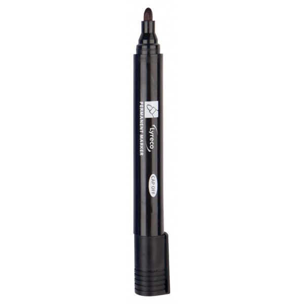 Bullet Tip Permanent Markers - Black - Box of 10