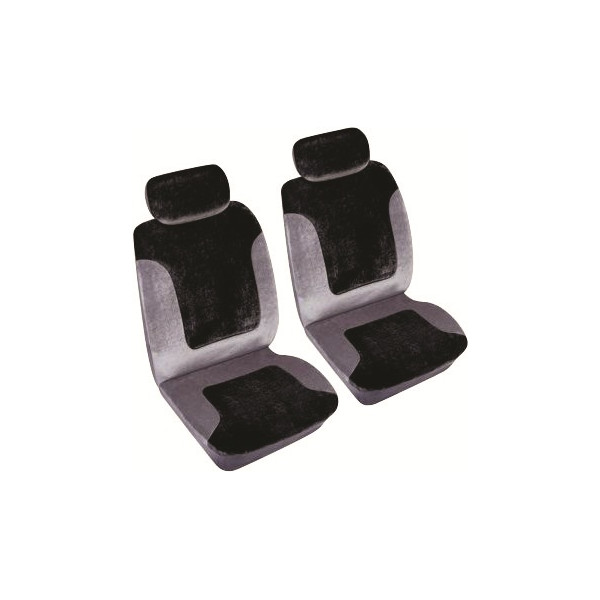 Car Seat Cover Heritage - Front Pair - Black & Grey