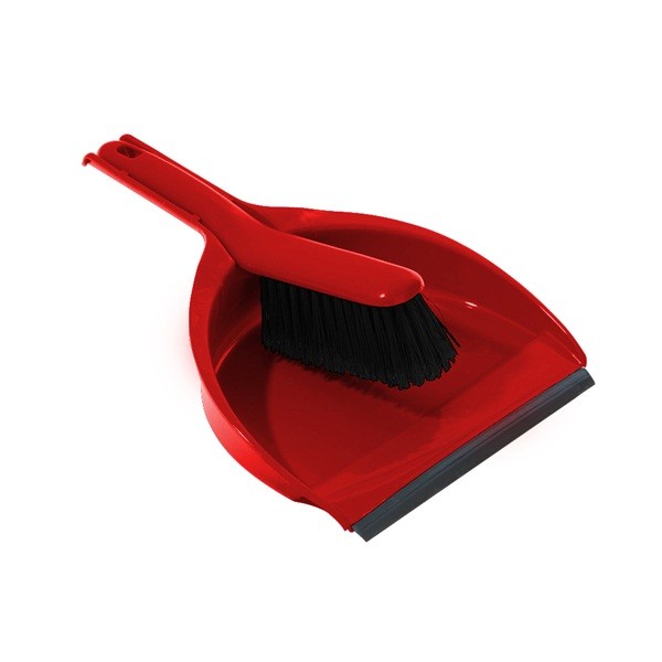Hygiene Dustpan & Soft Brush - Red