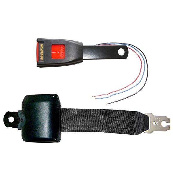Seat Belt - Retracting Lap & Electric Switch Buckle - Black