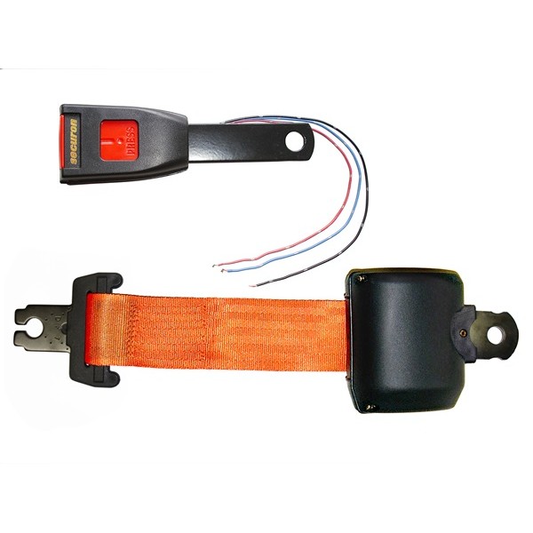 Seat Belt - Retracting Lap & Electric Switch Buckle - Orange
