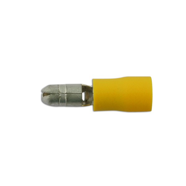Wiring Connectors - Yellow - Male Bullet - 5.0mm - Pack Of 100