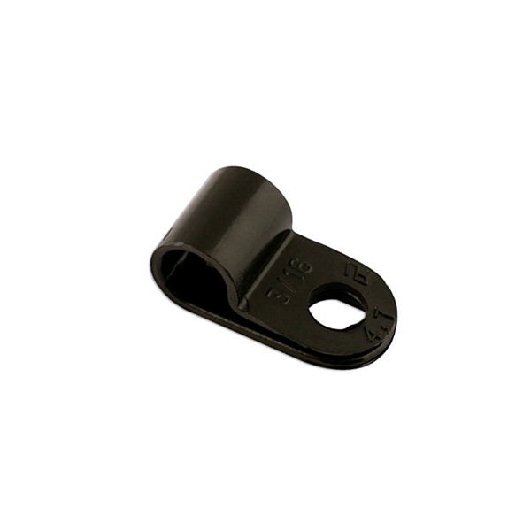 Black Nylon P Clips - 6mm - Pack of 100