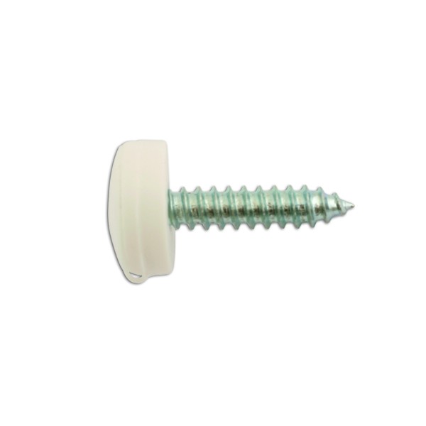 Number Plate Security Caps & Screws - White - Pack Of 100