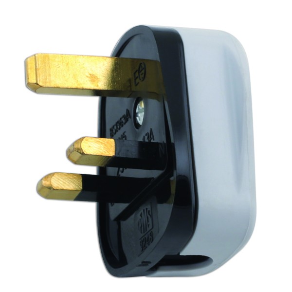 High Impact Mains Plug Tops - White - Pack Of 10