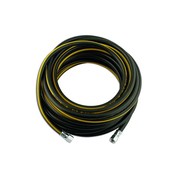 Rubber Air Hose - 6.3mm (1/4in.) With 1/4in. BSP Nipples - 15m