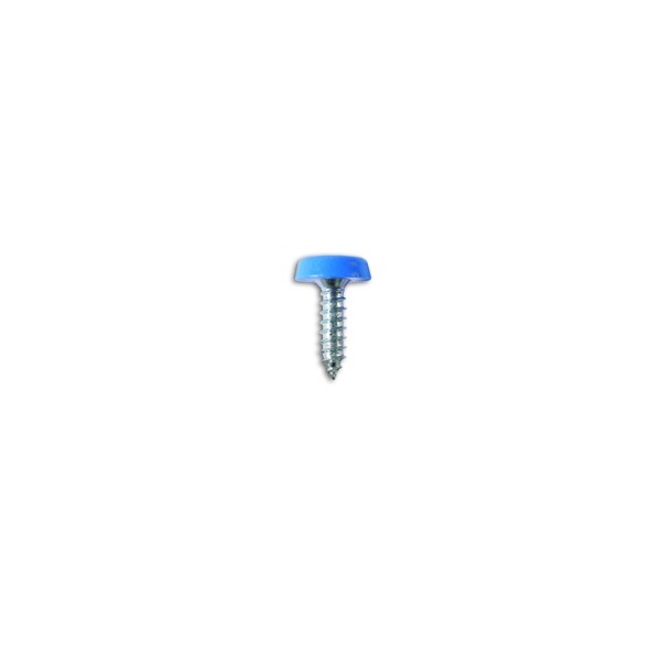 Number Plate Screws - Blue Polytop - 4.8mm x 18.0mm - Pack Of 100