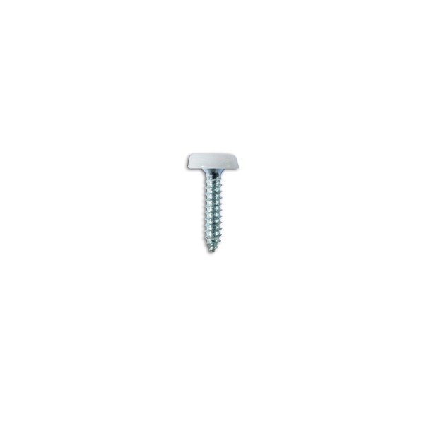 Number Plate Screws - White Polytop - 4.8mm x 24.0mm - Pack Of 100
