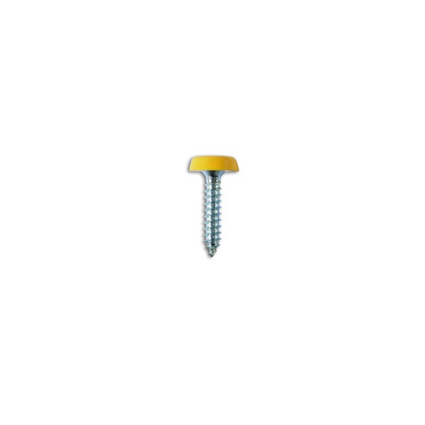 Number Plate Screws - Yellow Polytop - 4.8mm x 24.0mm - Pack Of 100