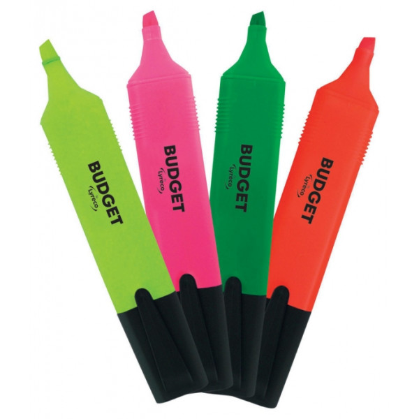 Assorted Colour Highlighters - Wallet of 4
