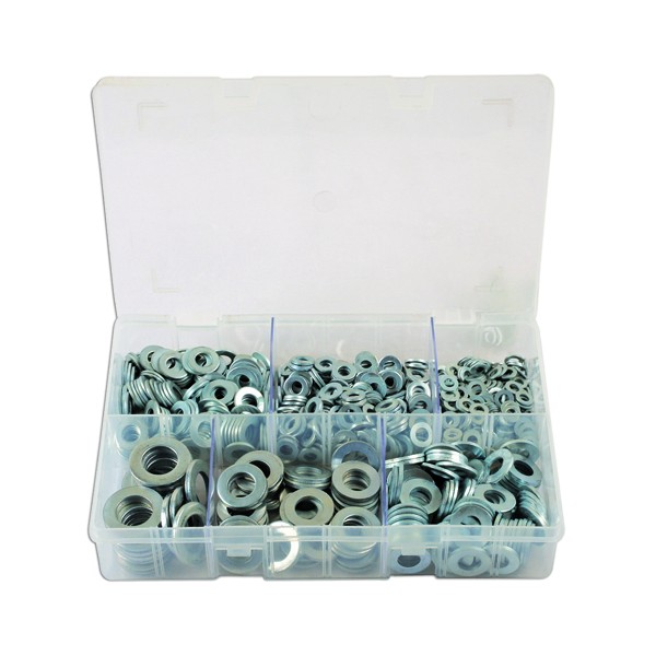 Zinc Plated Washers - Form A Flat - Assorted - Box Qty 800
