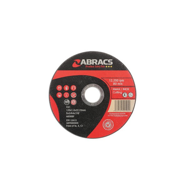 Thin Cutting Discs - 125mm x 1mm - Pack of 10