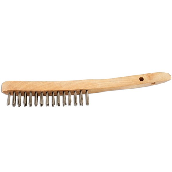 Wooden Handle Wire Scratch Brush - 2 Row - Pack Of 4