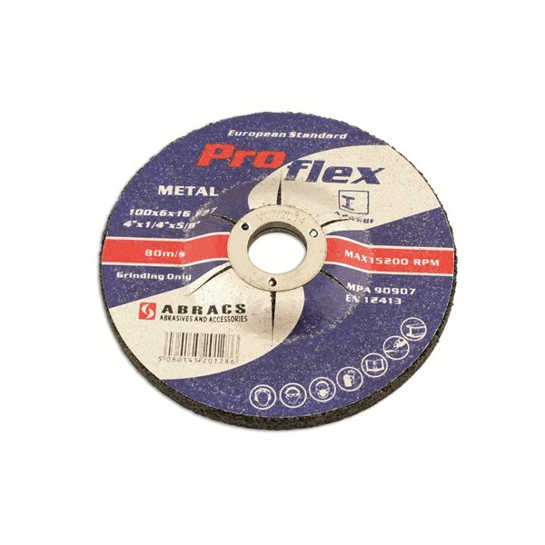 Grinding Discs - Depressed Centre -100mm x 6.4mm - Box Qty 25