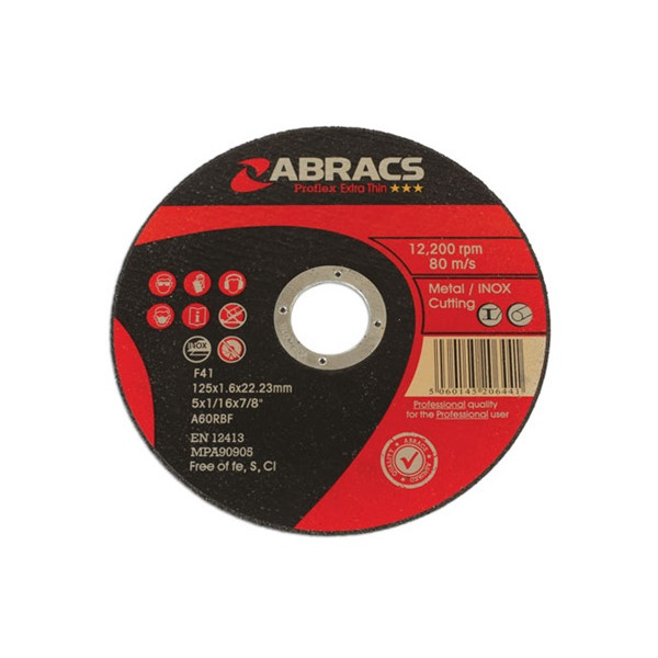 Thin Cutting Discs -  125mm x 1.6mm - Pack of 10