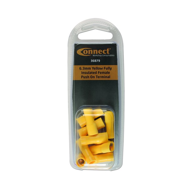 6.3mm Yellow Insulated Female Terminal - Pack of 10