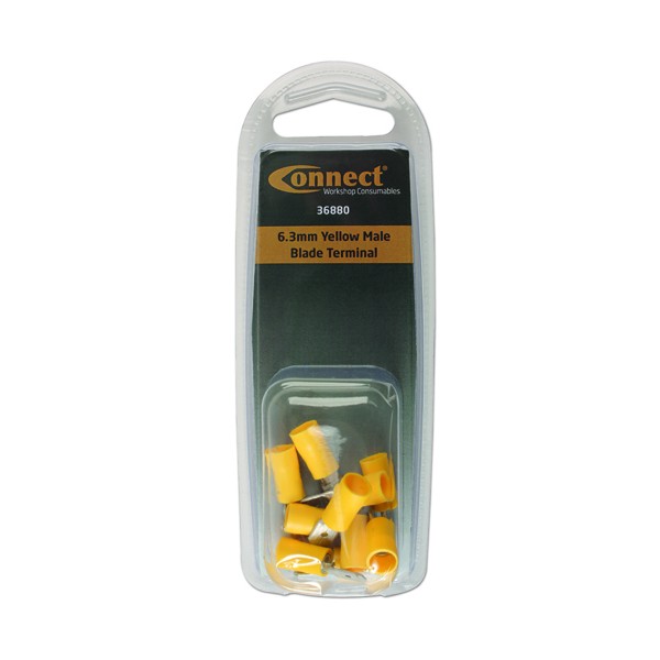 6.3mm Yellow Male Blade Terminal - Pack of 10
