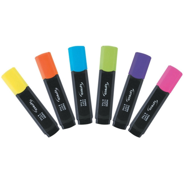 Assorted Colour Highlighters - Wallet of 6