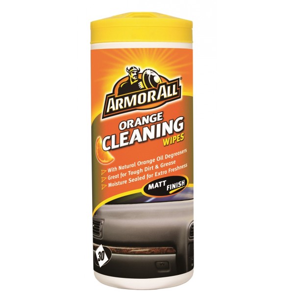 Dashboard Cleaning Wipes - Orange - Tub Of 30