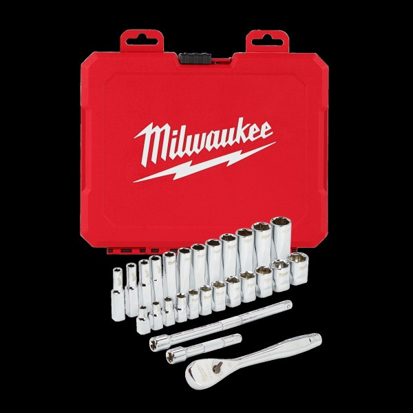 1/4in. Drive Ratchet + Socket Set Metric (28pc)