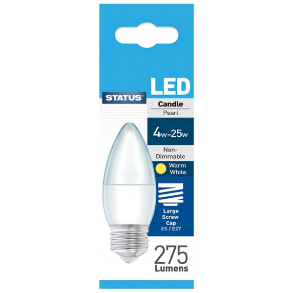 LED Edison Screw Candle Bulb - Warm White - 4W/275 Lumen