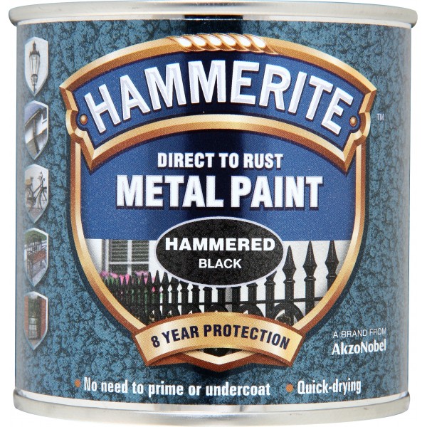 Direct To Rust Metal Paint - Hammered Black - 250ml
