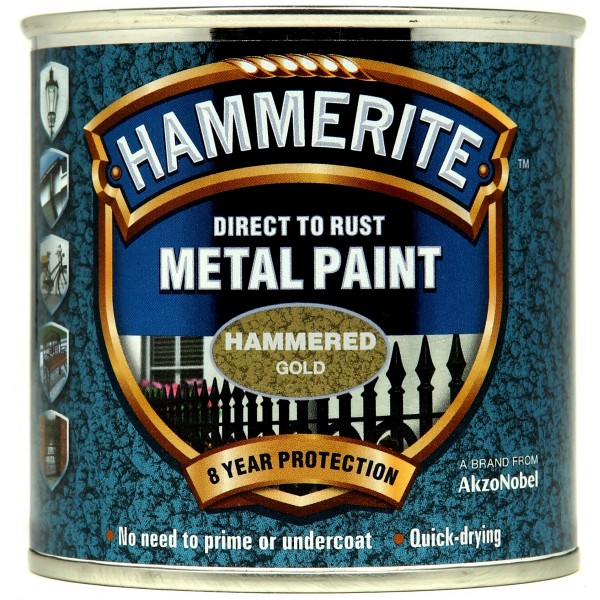 Direct To Rust Metal Paint - Hammered Gold - 250ml