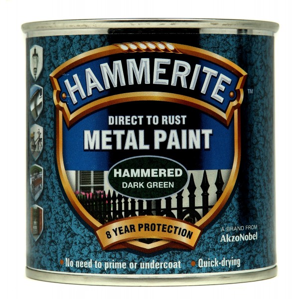 Direct To Rust Metal Paint - Hammered Dark Green - 250ml