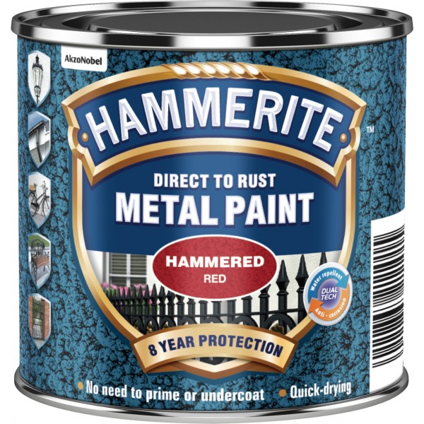 Direct To Rust Metal Paint - Hammered Red - 250ml