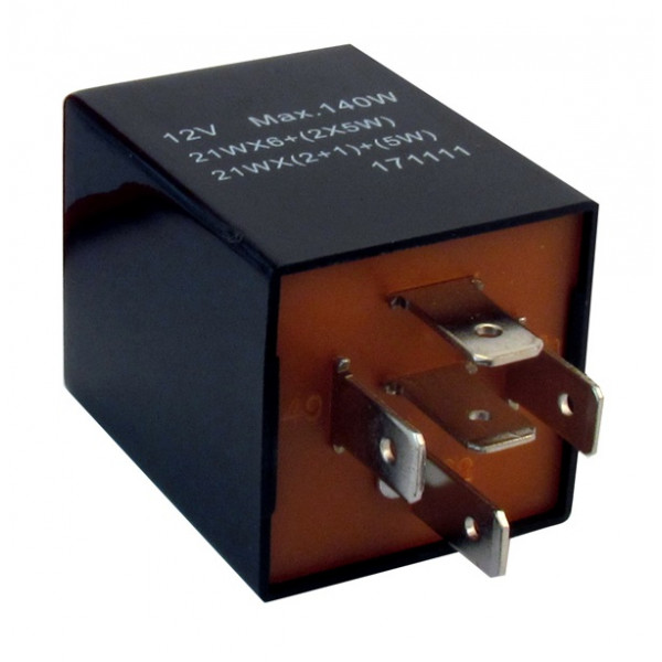 Flasher Relay - 12V - 126A - 5-Pin - Bracket Type